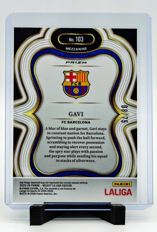 2025-26 Select La Liga Select Gavi #103 Mezzanine Orange /75 FC Barcelona view 2
