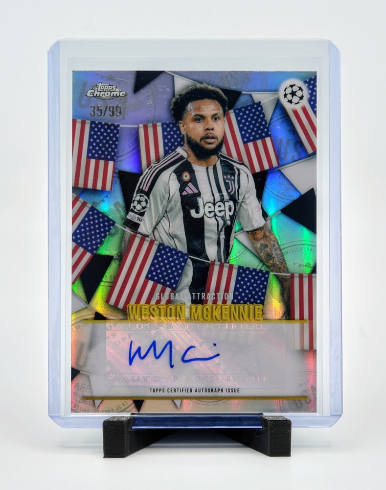2025-26 Topps Chrome UEFA Weston McKennie #GA26-WM Global Attractions Auto /99