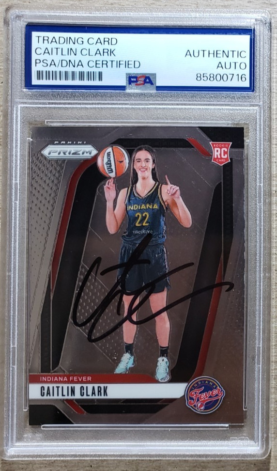 Caitlin Clark Signed 2024 Panini WNBA Prizm RC PSA/DNA Certified Auto Fever