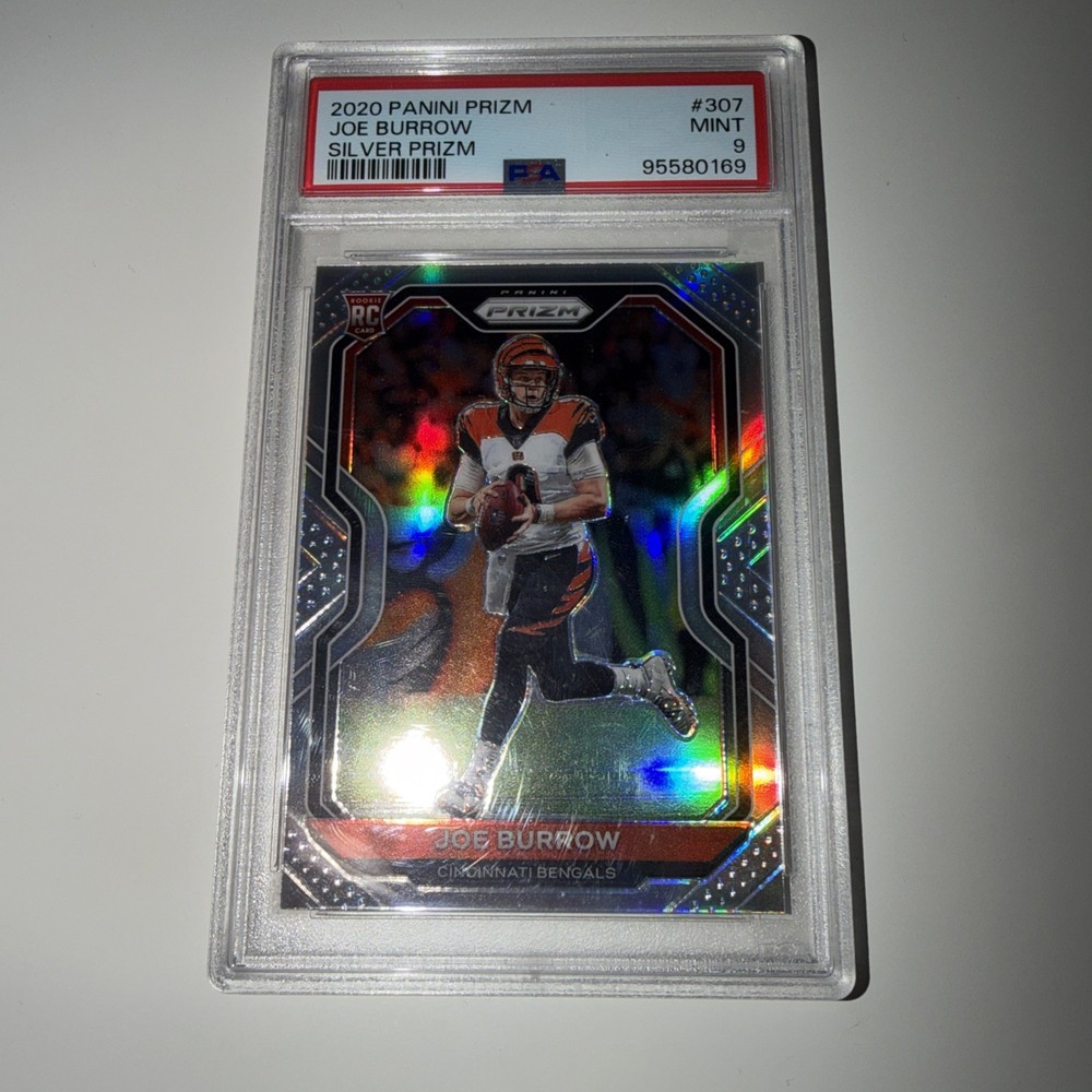 2020 Panini Silver Prizm Joe Burrow RC Rookie Card #307 PSA 9 MINT Bengals