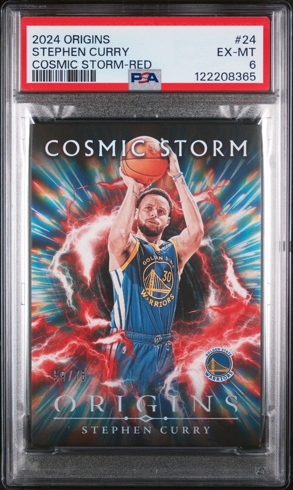 2024-25 Panini Origins #24 Stephen Curry Cosmic Storm Red PSA 6 #/75
