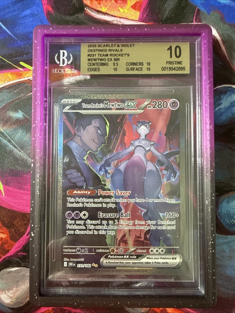 Pokémon BGS 10 Pristine Destined Rivals Team Rockets Mewtwo EX Card 231/182