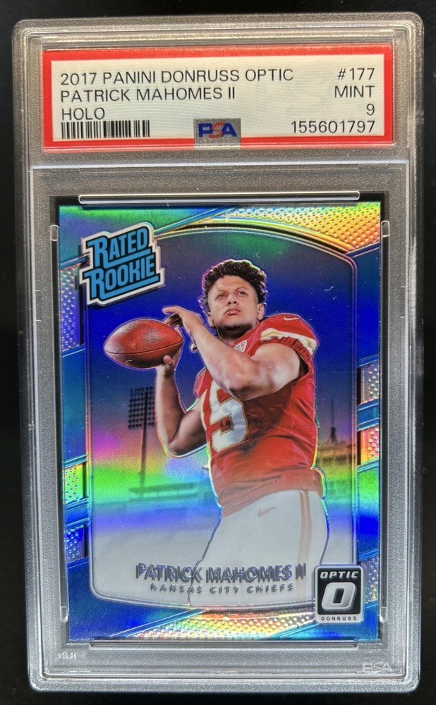 2017 Panini Donruss Optic Patrick Mahomes II Holo RC Rated Rookie #177 PSA 9