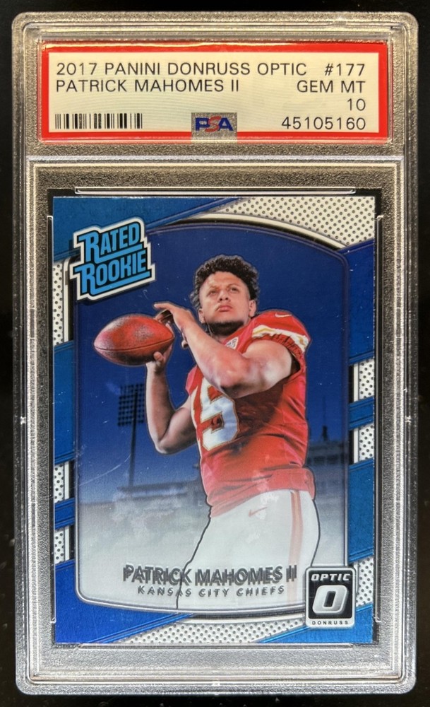 2017 Panini Donruss Optic Patrick Mahomes II Rookie RC Rated #177 Chiefs PSA 10
