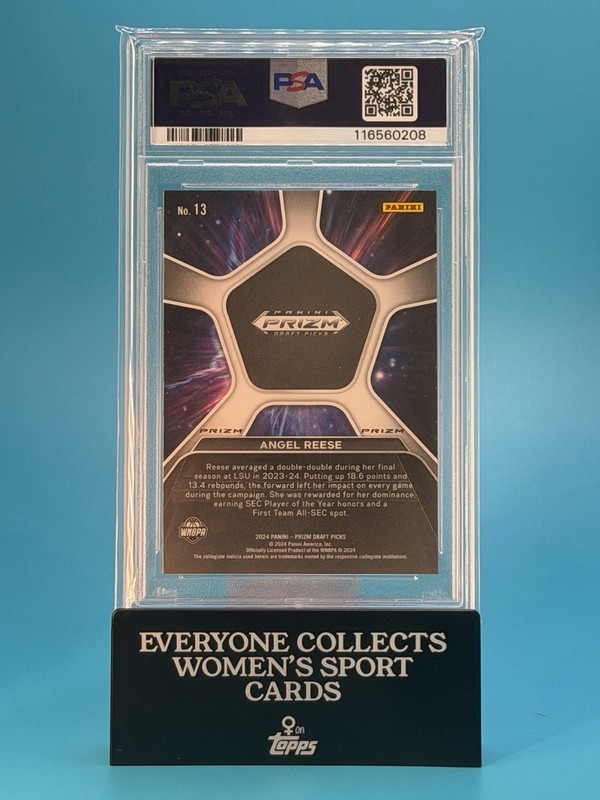 2024 Prizm Draft Picks Angel Reese Deep Space SILVER Prizm RC PSA 10 ATL LSU view 2
