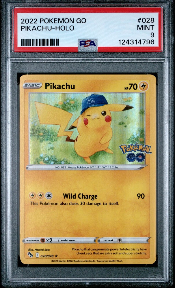 2022 Pokemon Go Pikachu Holo #028 PSA 9 MINT