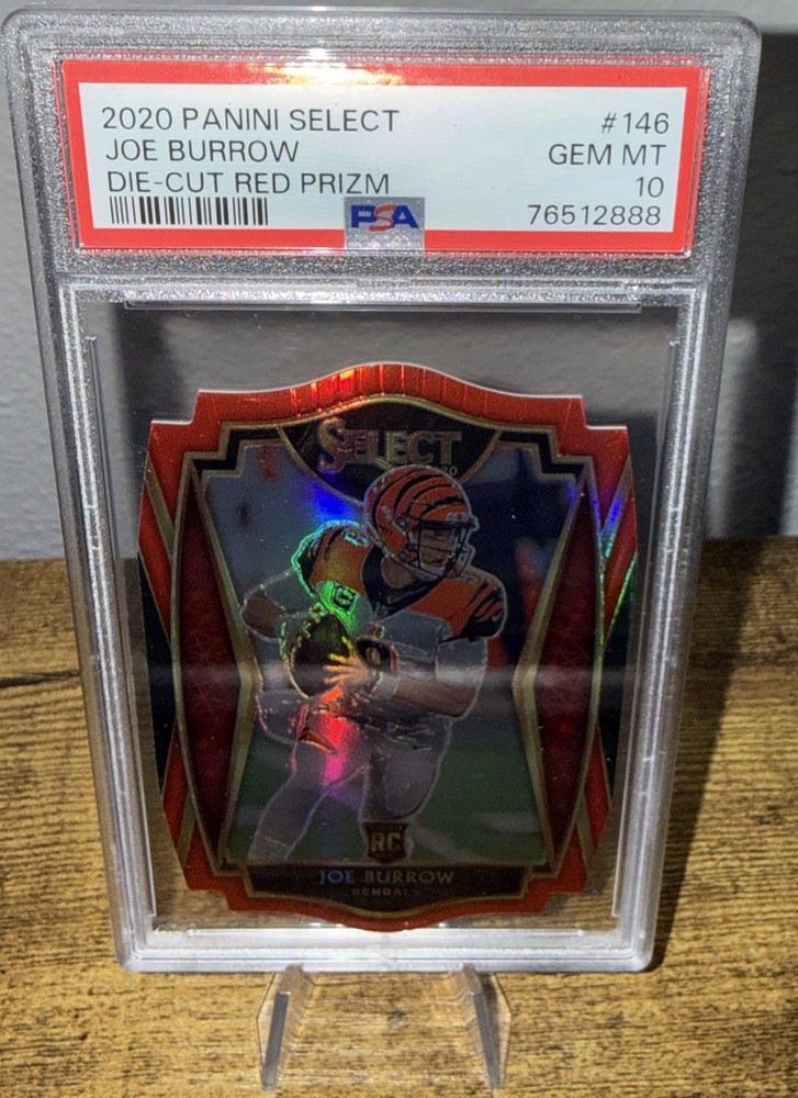 2020 Panini Select #146 Joe Burrow Red Prizm Die Cut RC PSA 10