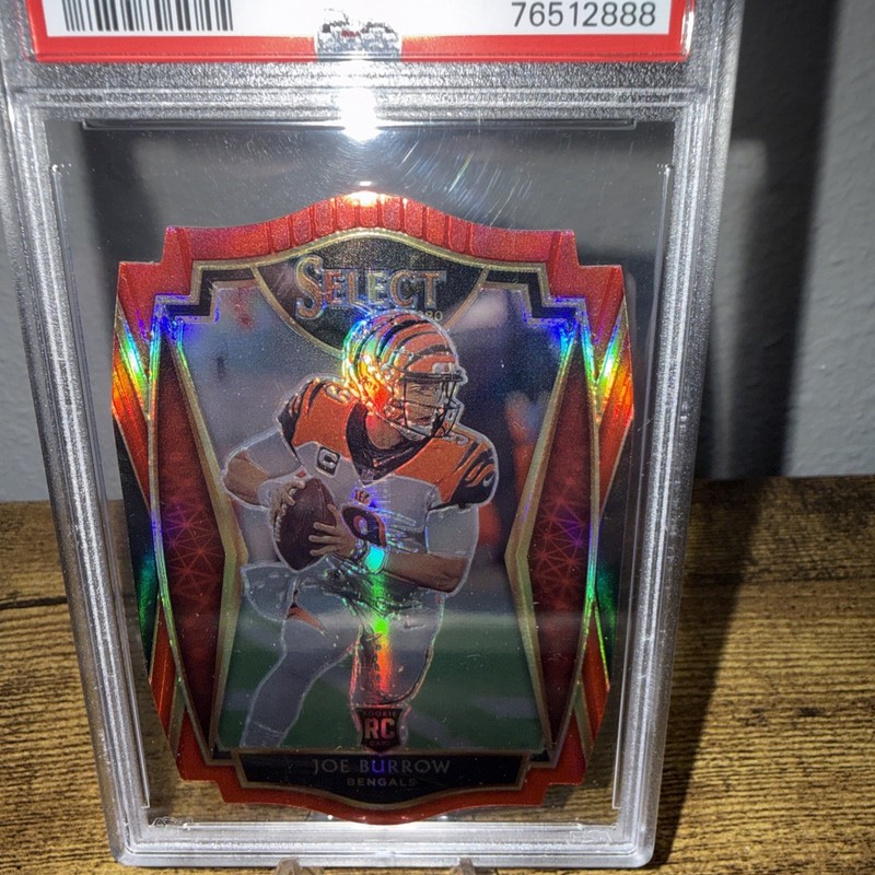 2020 Panini Select #146 Joe Burrow Red Prizm Die Cut RC PSA 10 view 2