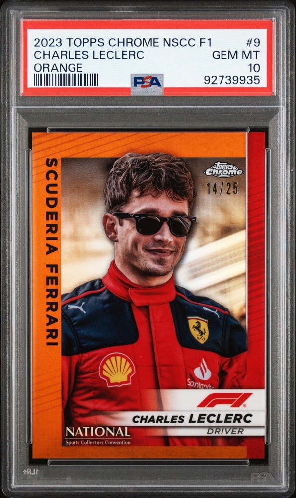 PSA 10 2023 Topps Chrome Formula 1 F1 NSCC Charles Leclerc Orange /25 #9 Ferrari