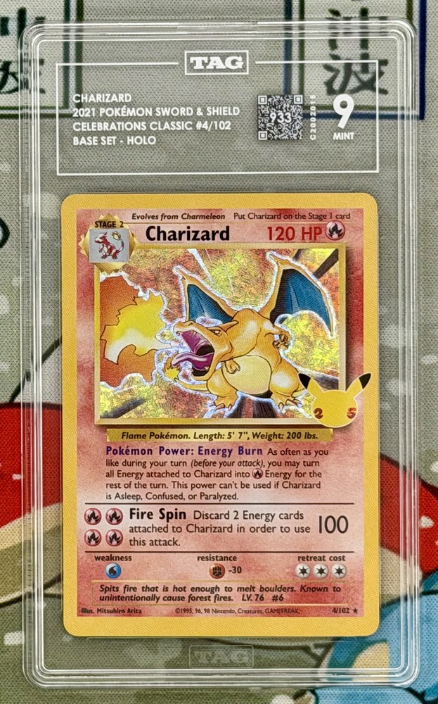 TAG 9 Charizard 4/102 SWSH Celebrations Classic Collection Holo Pokemon Card