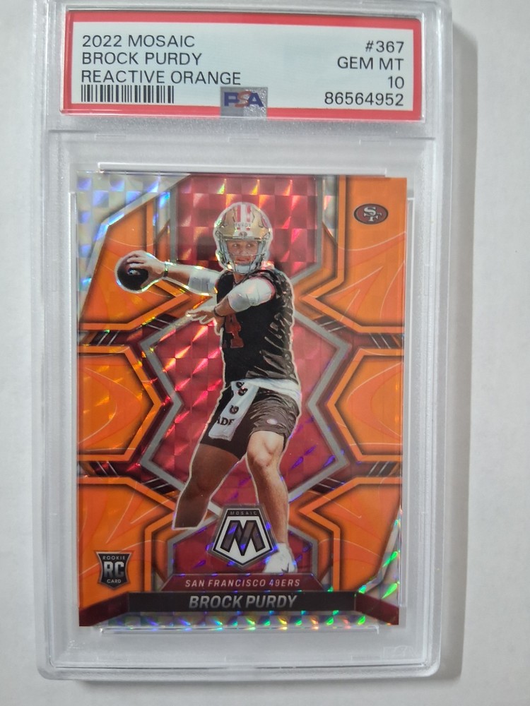 2022 Panini Mosaic Rookies Brock Purdy #367 Reactive Orange Mosaic Prizm (RC)