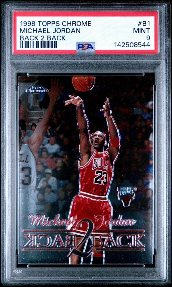 1998 Topps Chrome Michael Jordan Back 2 Back PSA 9