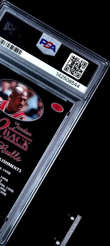 1998 Topps Chrome Michael Jordan Back 2 Back PSA 9 view 2