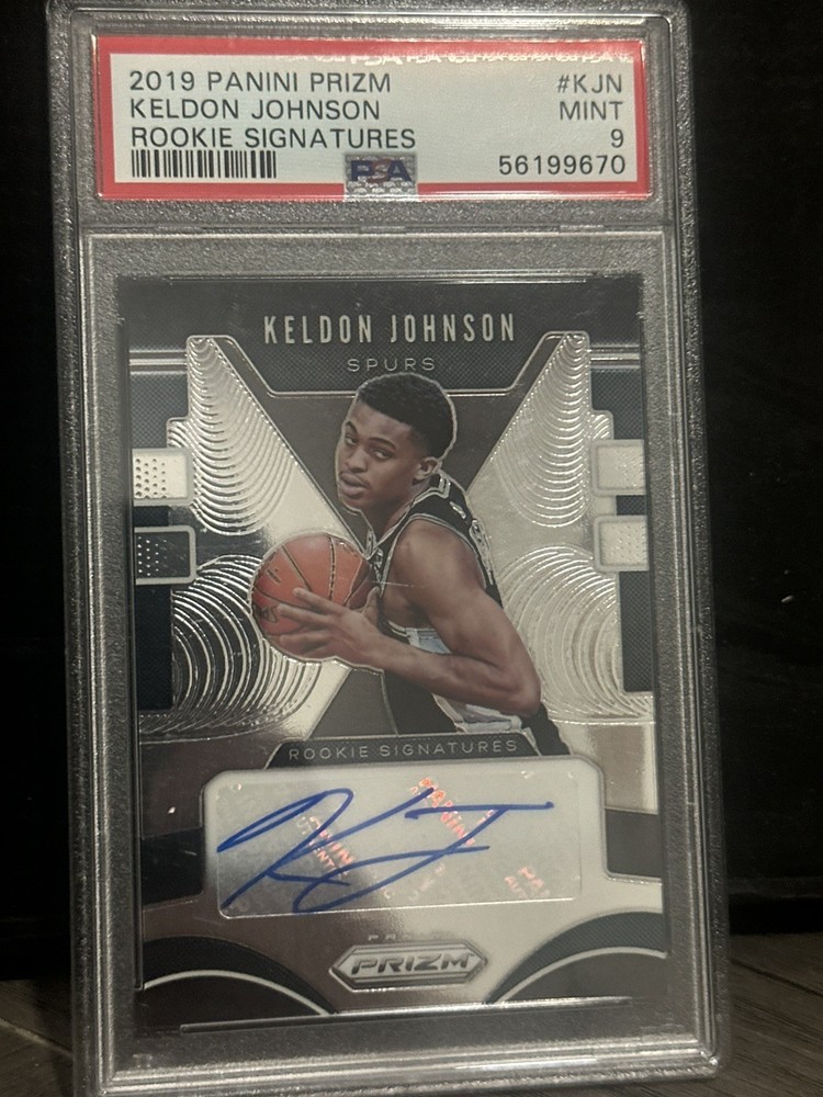 2019-20 Panini Prizm Rookie Signatures Keldon Johnson #RS-KJN Auto RC PSA 9