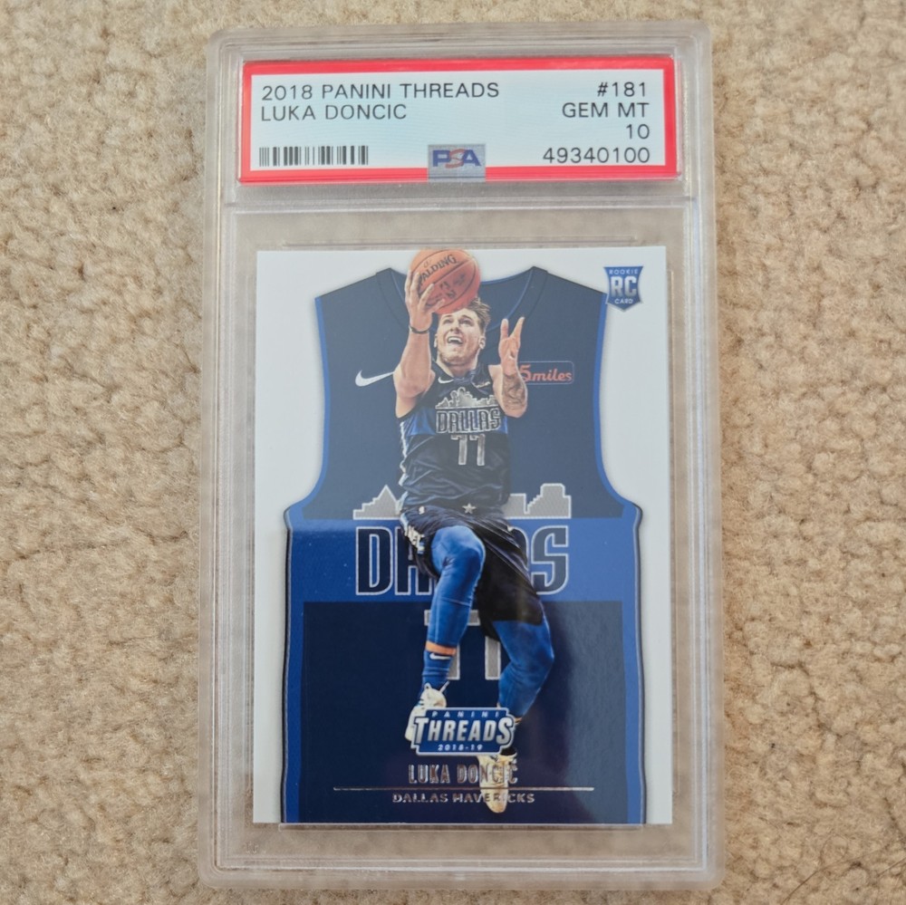 LUKA DONCIC PSA 10 2018-19 PANINI THREADS #181 ROOKIE RC MAVERICKS 0664