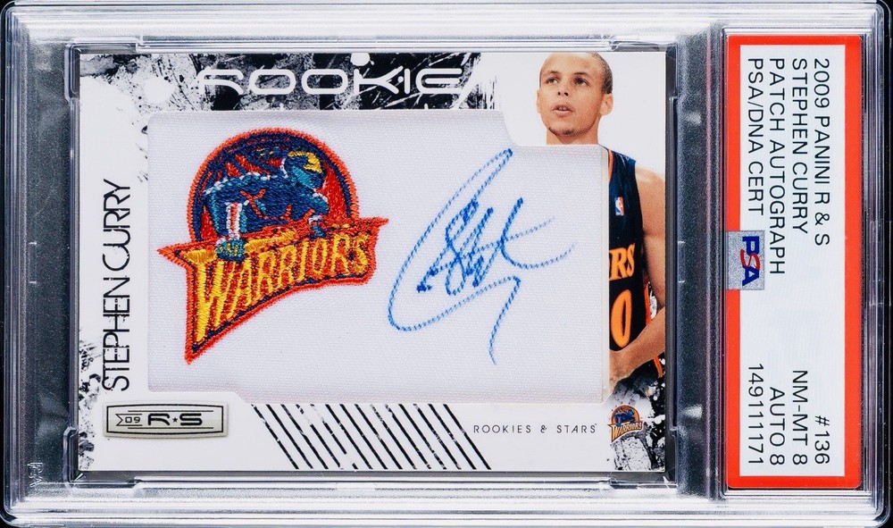 2009 Stephen Curry Panini Rookies Stars Patch Auto /449 PSA 8 RPA Autograph #136