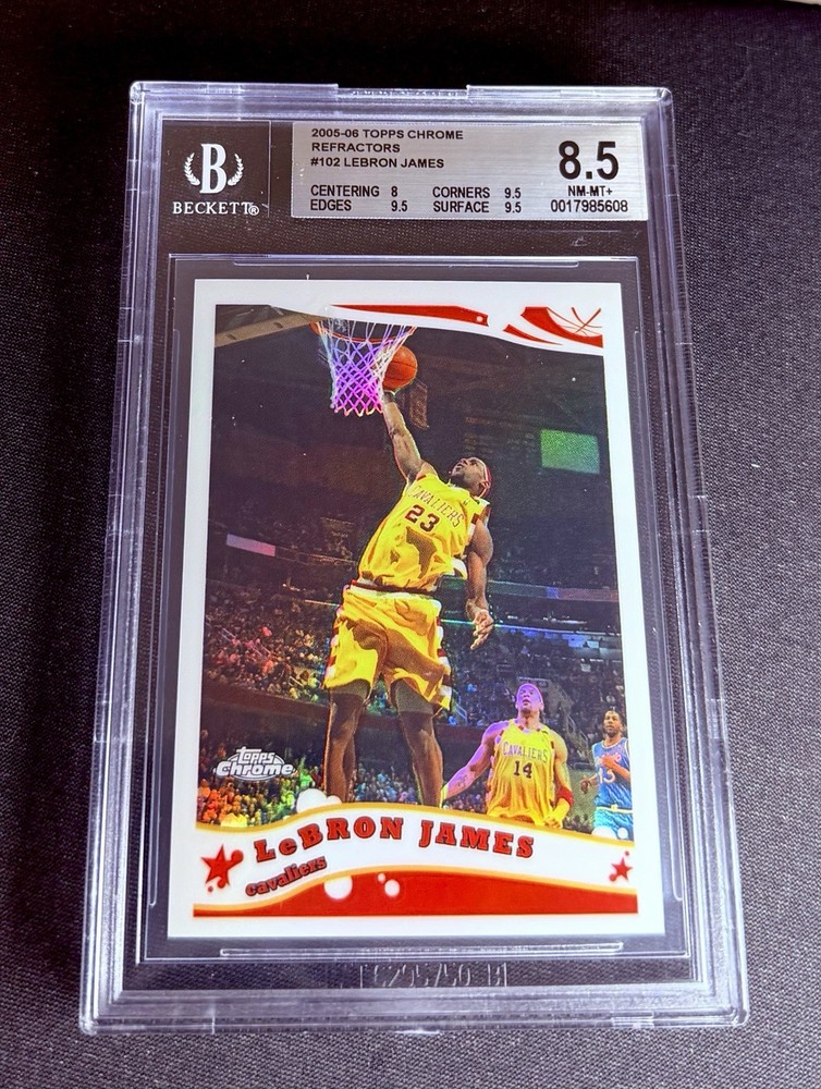 2005 LeBron James Topps Chrome Refractor /999 BGS 8.5 Refractors #102 SP LBJ
