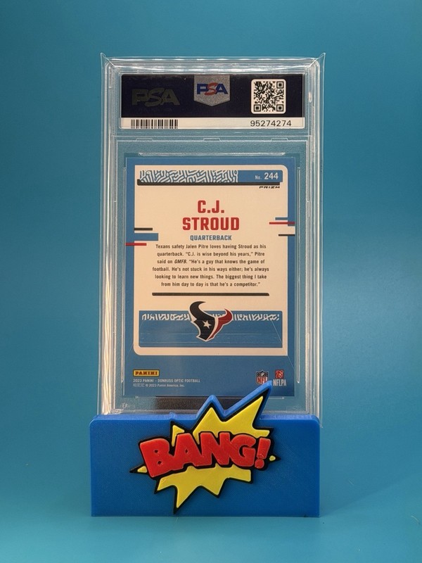 2023 Panini Donruss Optic - Rated Rookie C.J. Stroud #244 Stars Prizm (RC) PSA 9 view 2