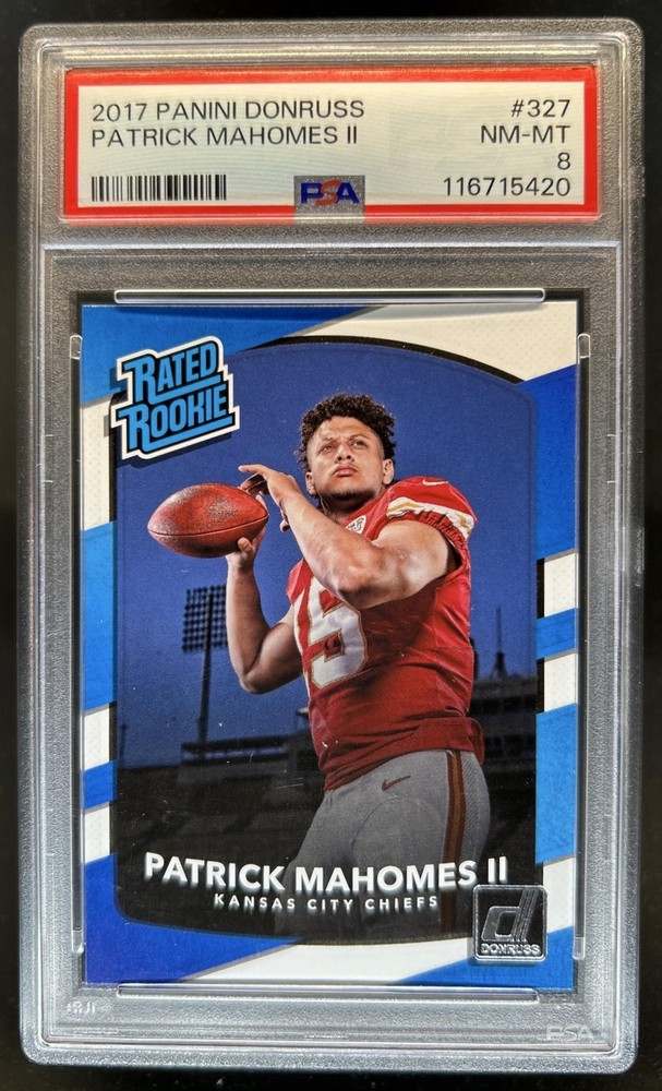 2017 Panini Donruss Patrick Mahomes II RC Rated #327 Chiefs PSA 8 Rookie