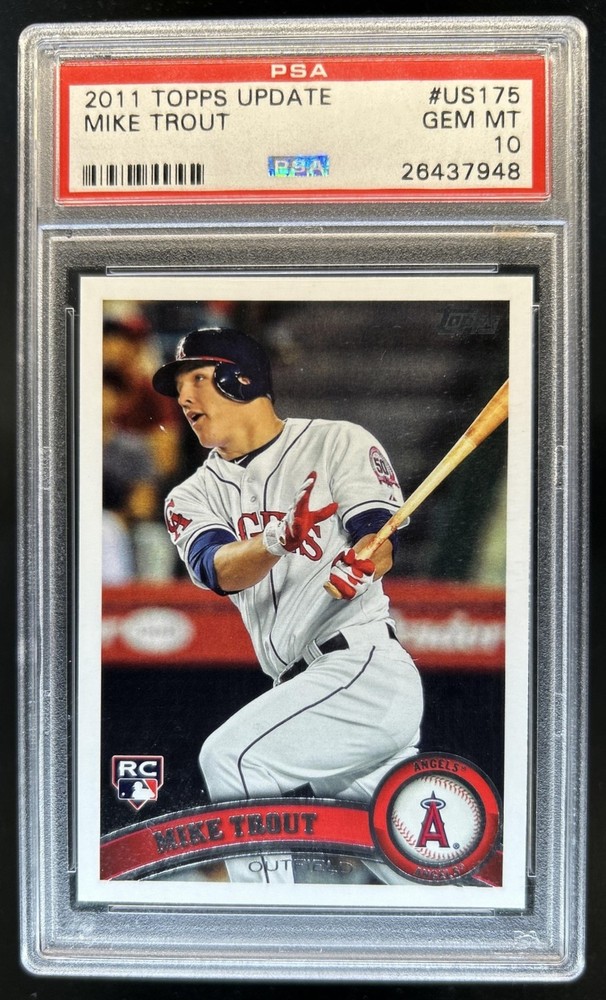 2011 Topps Update Mike Trout RC Rookie #US175 Angels PSA 10 GEM MINT