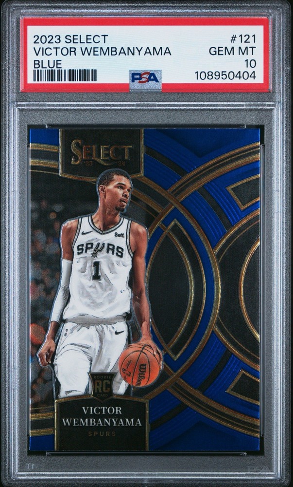 Panini Select 2023-24 Premier Level Victor Wembanyama #121 Blue RC PSA 10