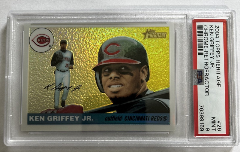 2004 Topps Heritage KEN GRIFFEY JR. Chrome Refractor /555 Retrofractor PSA 9