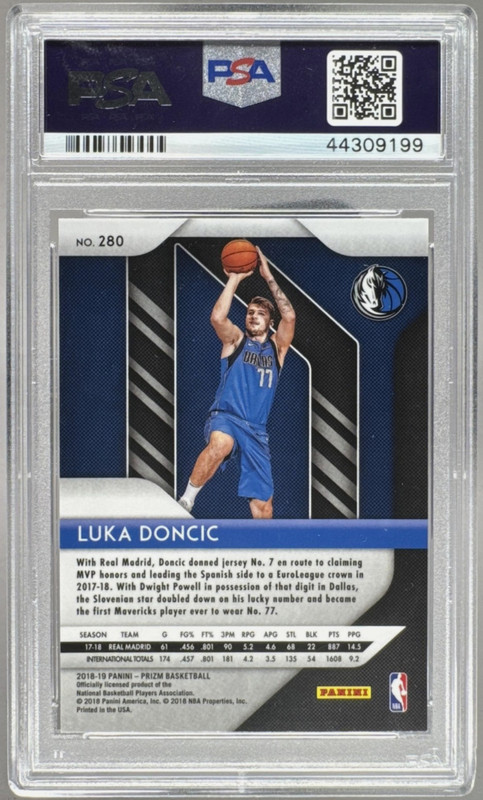 44309199 Luka Doncic 2018 Panini Prizm #280 Rookie RC PSA 10 view 2
