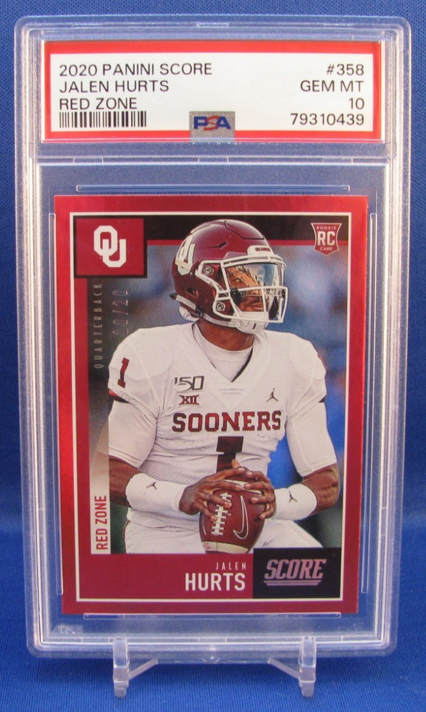 2020 Score "JALEN HURTS" Red Zone RC ~ PSA 10 Gem Mint ~ SN #20/20 ~ POP 5 !!!