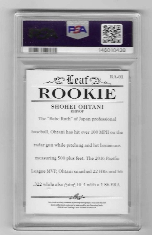 Leaf 2018 Rookie II Achievement Shohei Ohtani Rookie #RA-01 Angels PSA 6 view 2