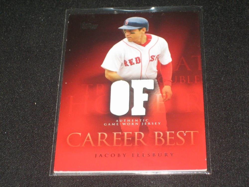 JACOBY ELLSBURY SOX LEGEND AUTHENTIC CERTIFIED GAME USED JERSEY BASEBALL CARD