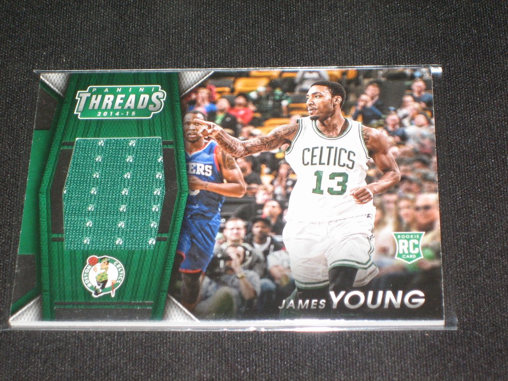 JAMES YOUNG ROOKIE CELTIC 2015 PANINI CERTIFIED GAME USED JERSEY BASKETBALL CARD