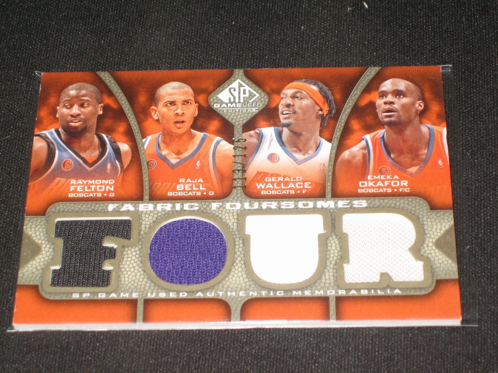 OKAFOR WALLACE RAJA BELL FELTON QUAD SP UD GAME USED JERSEY BASKETBALL CARD /125