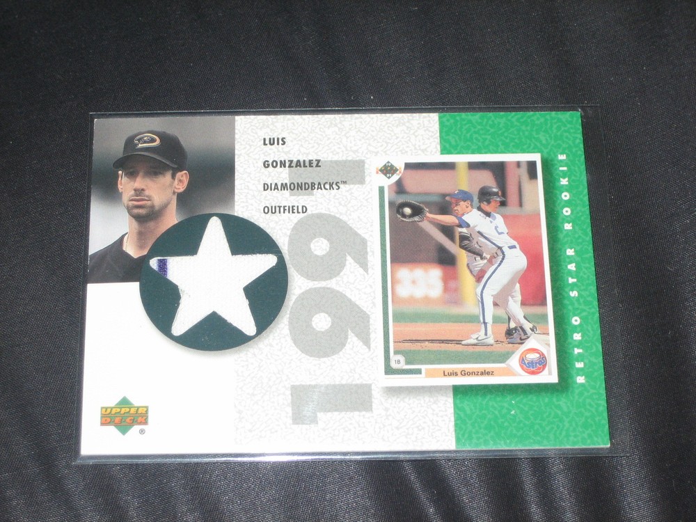 LUIS GONZALEZ D-BACKS GENUINE CERTIFIED AUTHENTIC BASEBALL GAME USED JERSEY CARD