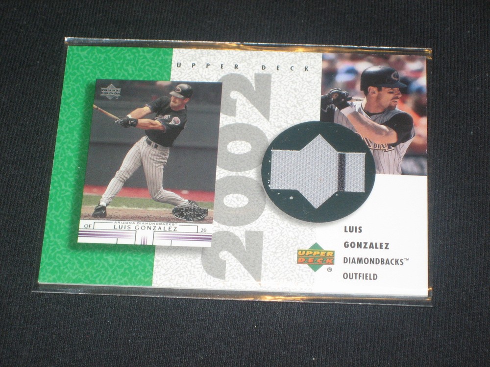 LUIS GONZALEZ DIAMONDBACKS CERTIFIED AUTHENTIC BASEBALL GAME USED JERSEY CARD