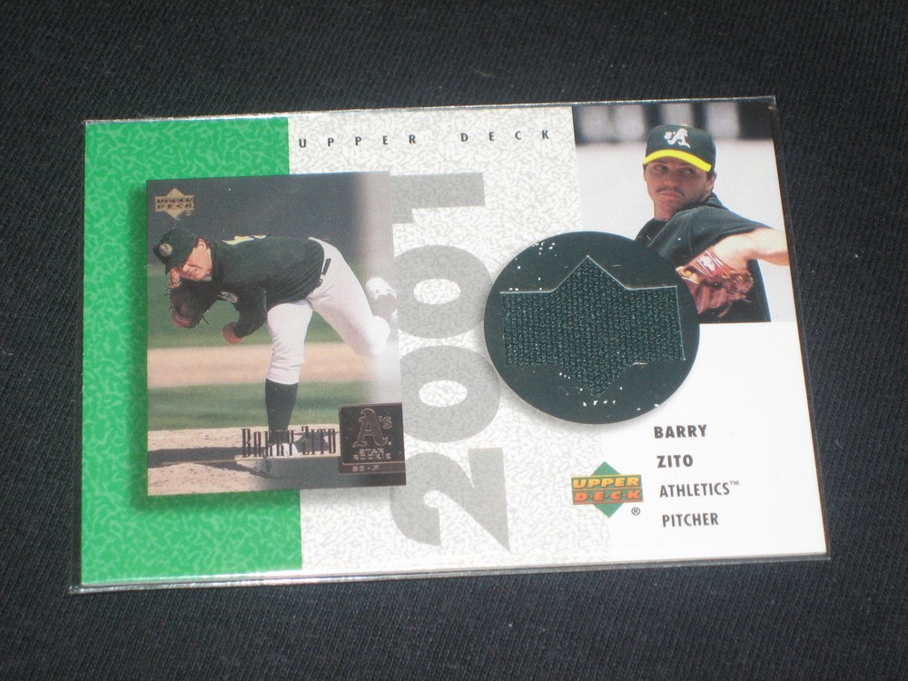 BARRY ZITO A'S LEGEND CERTIFIED AUTHENTIC BASEBALL GAME USED JERSEY CARD