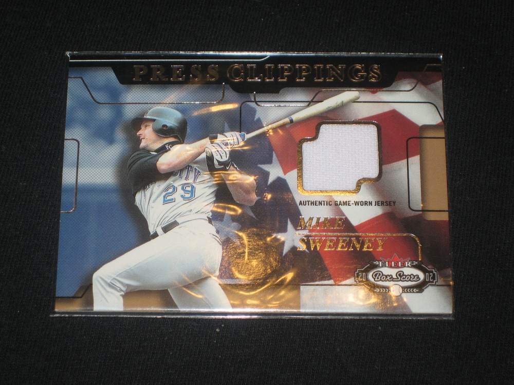 MIKE SWEENEY ROYALS LEGEND CERTIFIED AUTHENTIC BASEBALL GAME USED JERSEY CARD