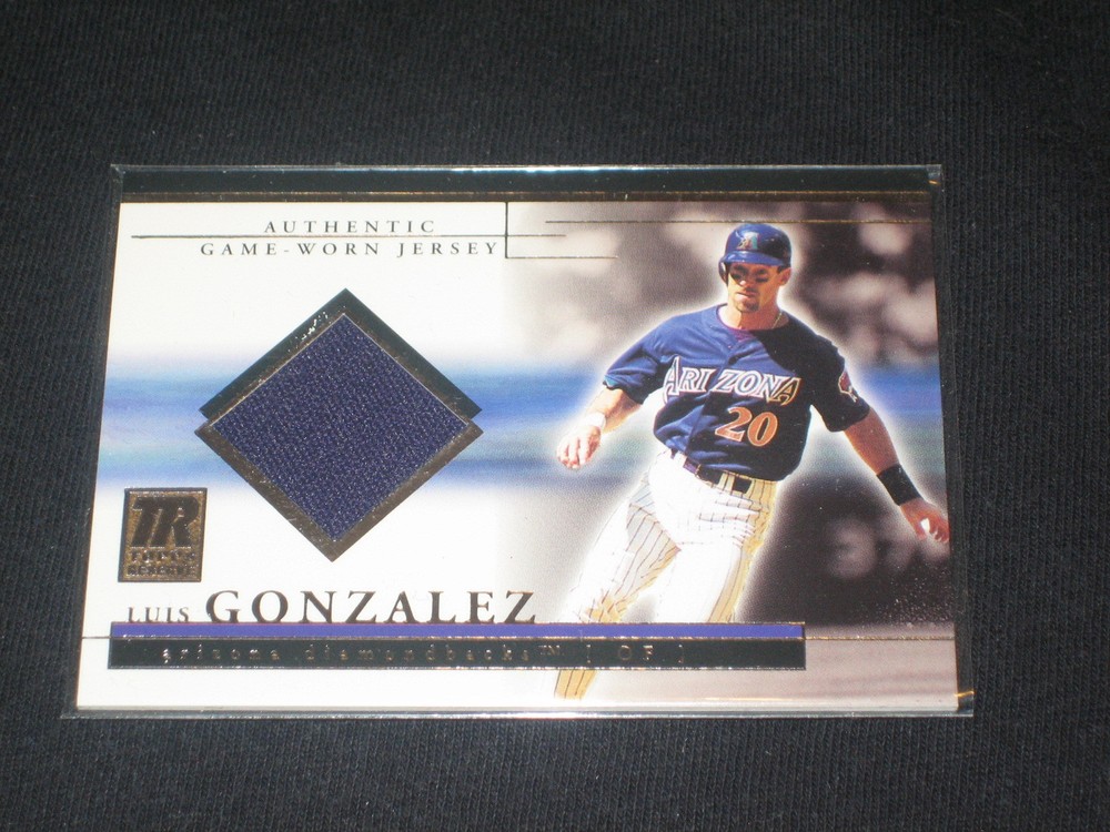 LUIS GONZALEZ 2002 STAR CERTIFIED AUTHENTIC BASEBALL GAME USED JERSEY CARD