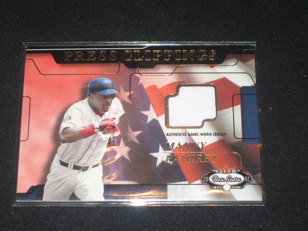 MANNY RAMIREZ 2002 LEGEND CERTIFIED AUTHENTIC BASEBALL GAME USED JERSEY CARD