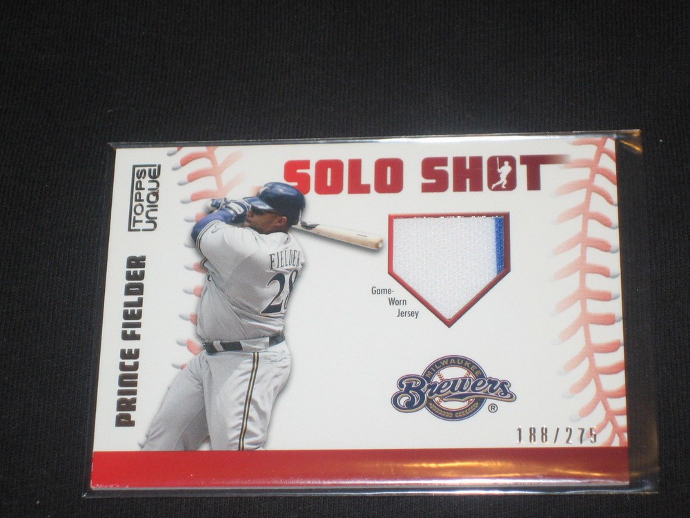 PRINCE FIELDER LEGEND CERTIFIED AUTHENTIC BASEBALL GAME USED JERSEY CARD /275