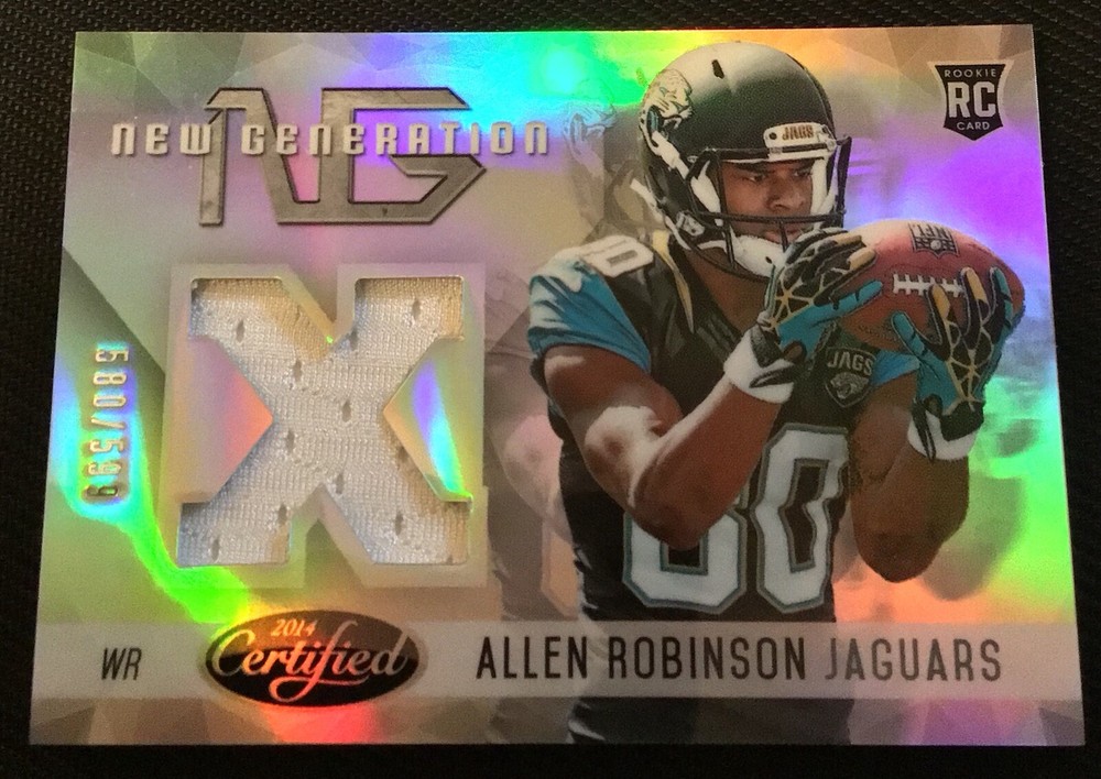 ALLEN ROBINSON  AUTHENTIC CERTIFIED GAME USED JERSEY CARD JAGUARS 580/599