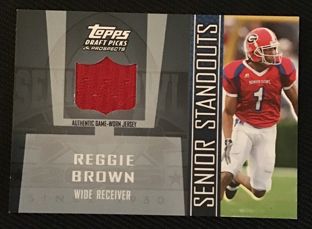 REGGIE BROWN AUTHENTIC CERTIFIED GAME USED JERSEY CARD GEORGIA