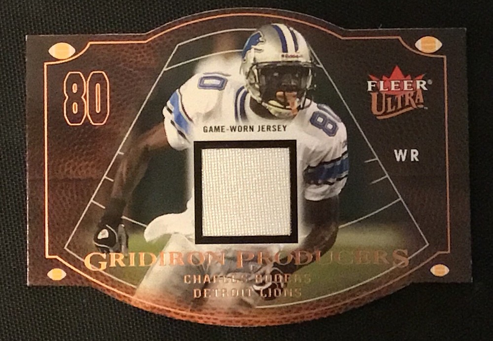 CHARLES ROGERS AUTHENTIC CERTIFIED GAME USED JERSEY CARD DETROIT LIONS