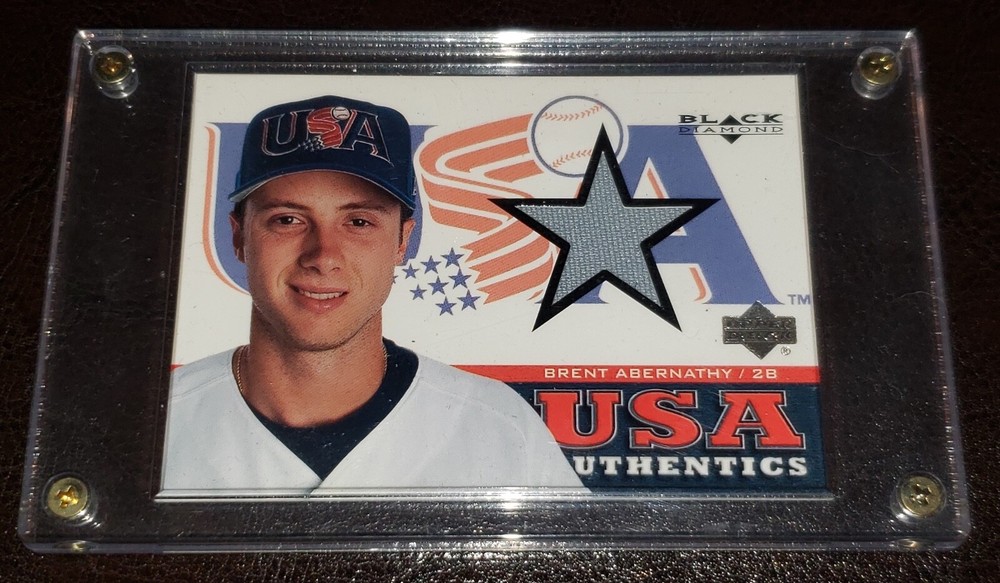 BRENT ABERNATHY 'USA OLYMPIC BASEBALL' UPPER DECK GAME USED JERSEY CARD