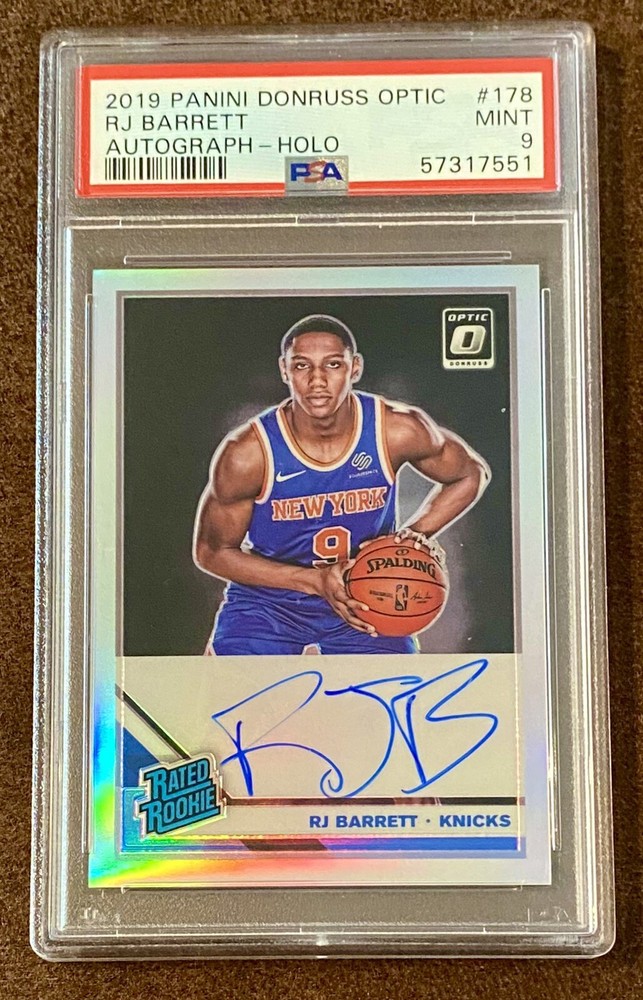 2019 Panini Optic RJ Barrett rated rookie auto holo silver PSA 9 Low Pop