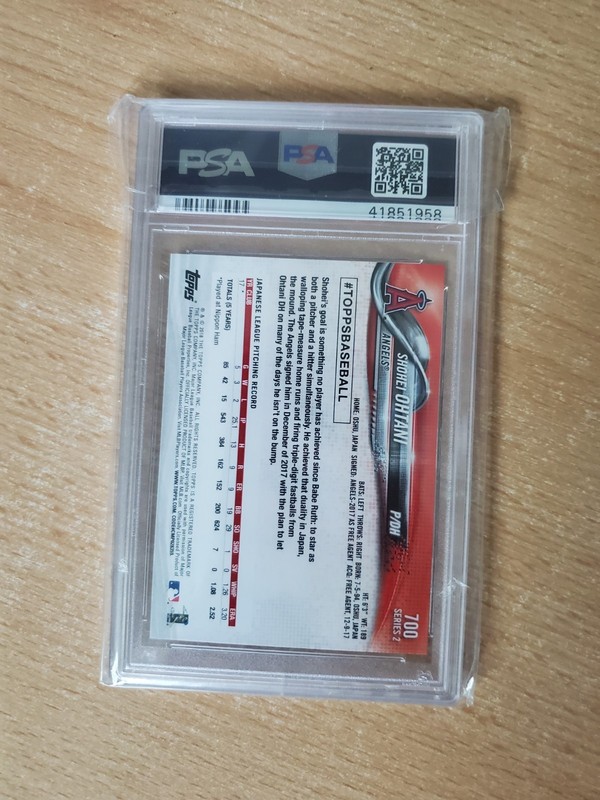 2018 Topps Series 2 Shohei Ohtani rookie card #700 PSA 10 GEM MINT view 2