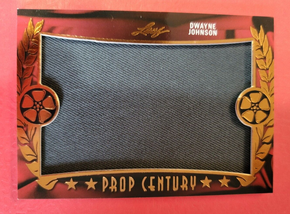 THE ROCK DWAYNE JOHNSON WORN JUMBO RELIC WARDROBE CARD LEAF POP CENTURY WWE