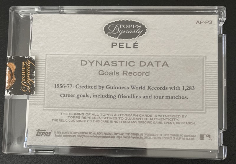 2016 Topps Dynasty Auto Patch Jersey Tag 1/5 PELE Extremely Rare Soccer Great view 2