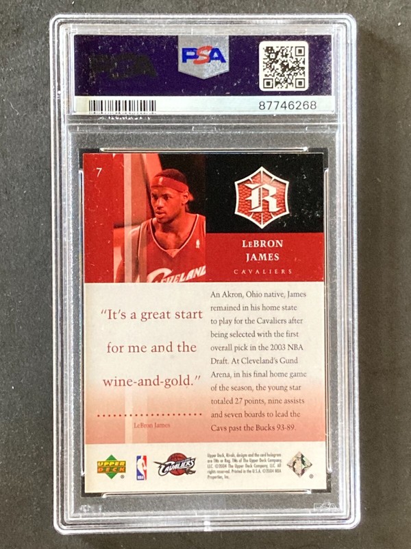 2004 Upper Deck Rivals #7 Lebron James PSA 9 view 2