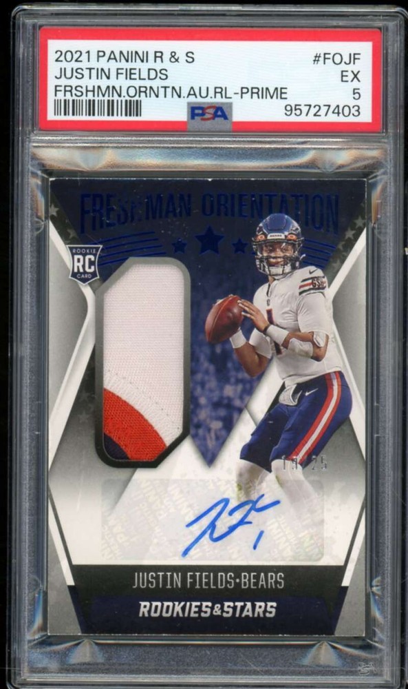 Justin Fields Rookie 2021 RS Freshman Orientation Auto Prime (19/25) #fofj PSA 5