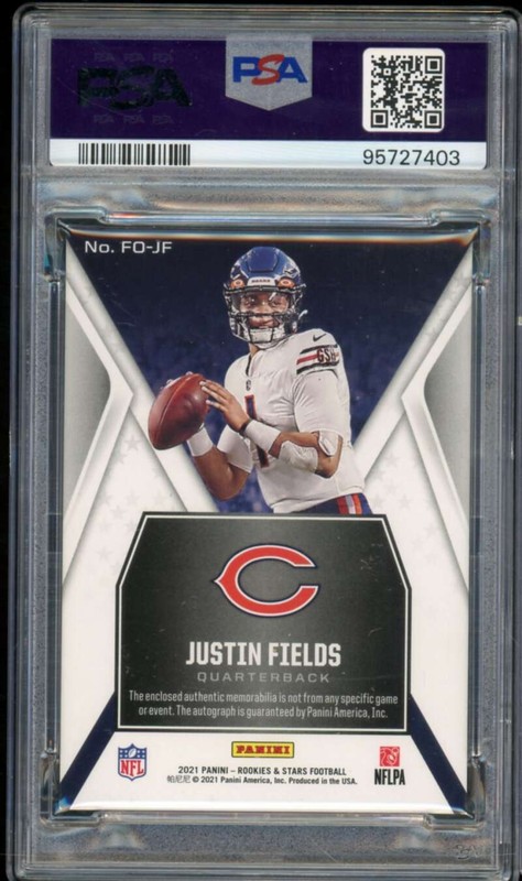 Justin Fields Rookie 2021 RS Freshman Orientation Auto Prime (19/25) #fofj PSA 5 view 2